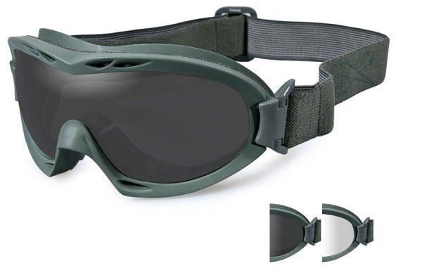 WILEY X NERVE APEL GOGGLE GREY/CLEAR/GREEN FRAME