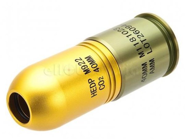 ARES SHELL GRENADE 40MM 80R GBB GOLD / GREEN
