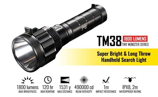 NITECORE SEARCH LIGHT 1800 LUMENS UP TO 1400 METERS
