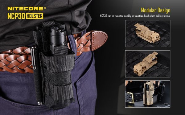 NITECORE FLASHLIGHT POUCH FOR BELTS AND MOLLE GEAR BLACK
