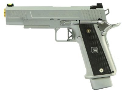 ARMORER WORKS / EMG ARMS / SALIENT ARMS GBB DS 5.1 ALUMINIUM BLOWBACK AIRSOFT PISTOL SILVER Arsenal Sports