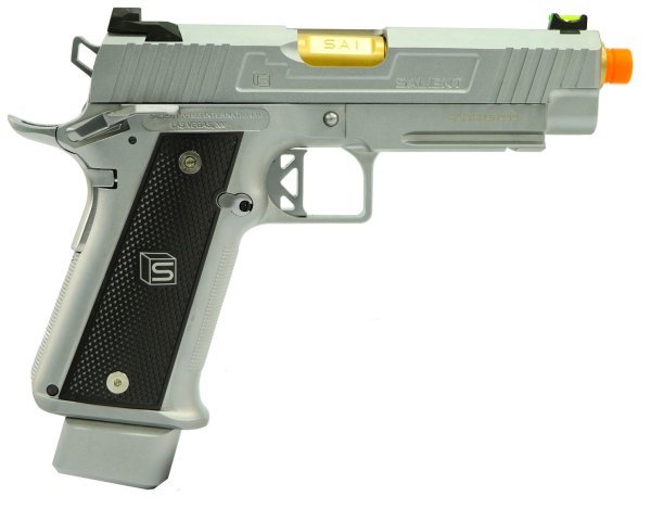 ARMORER WORKS / EMG ARMS / SALIENT ARMS GBB DS 4.3 ALUMINIUM BLOWBACK AIRSOFT PISTOL SILVER