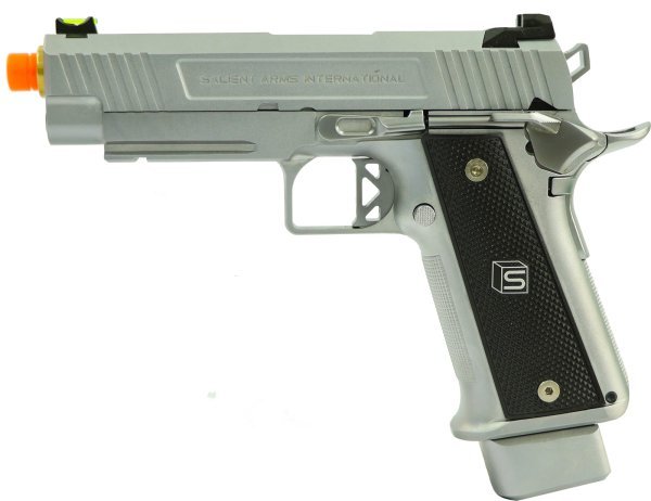 ARMORER WORKS / EMG ARMS / SALIENT ARMS GBB DS 4.3 ALUMINIUM BLOWBACK AIRSOFT PISTOL SILVER