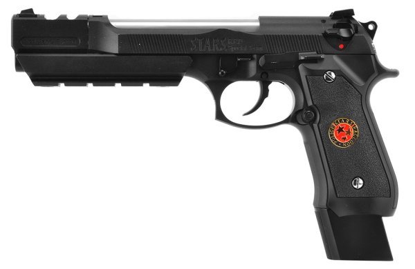 WE GBB M92 S.T.A.R.S. BIOHAZARD EXTENDED BLOWBACK AIRSOFT PISTOL BLACK