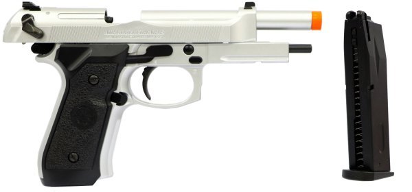 HFC GBB M92 WITH DRUM MAGAZINE BLOWBACK AIRSOFT PISTOL SILVER