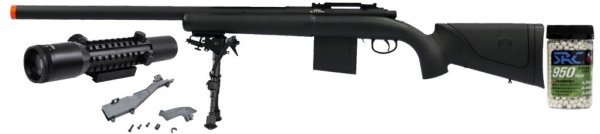 APS SPRING SNIPER APM40 435FPS BOLT ACTION AIRSOFT RIFLE BLACK COMBO