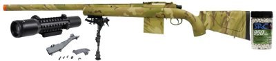 APS SPRING SNIPER APM40 435FPS BOLT ACTION AIRSOFT RIFLE MULTICAM COMBO Arsenal Sports