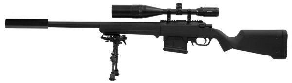 ARES / AMOEBA SPRING SNIPER AS01 550FPS AIRSOFT RIFLE BLACK COMBO