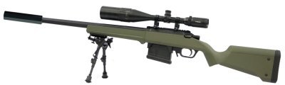 ARES / AMOEBA SPRING SNIPER AS01 550FPS AIRSOFT RIFLE OD GREEN COMBO Arsenal Sports