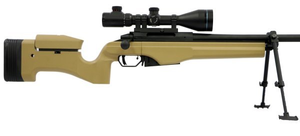 ARES GBBR SNIPER MSR-009 450 FPS BLOWBACK AIRSOFT RIFLE DESERT COMBO