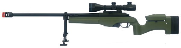 ARES GBBR SNIPER MSR-009 450 FPS BLOWBACK AIRSOFT RIFLE OD GREEN COMBO
