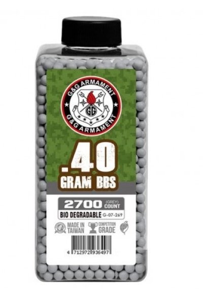 G&G BBS BIO DEGRADABLE 0.40G / 2700R GREY BOTTLE Arsenal Sports