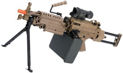 CYBERGUN / FN HERSTAL M249 PARA AIRSOFT RIFLE DESERT Arsenal Sports
