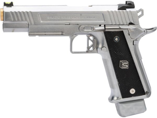 ARMORER WORKS / EMG ARMS / SALIENT ARMS GBB 2011 4.3 FULL AUTO BLOWBACK AIRSOFT PISTOL SILVER