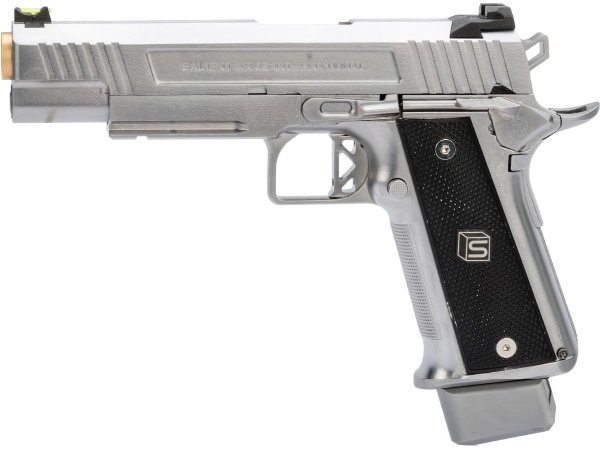 ARMORER WORKS / EMG ARMS / SALIENT ARMS GBB 2011 5.1 FULL AUTO BLOWBACK AIRSOFT PISTOL SILVER