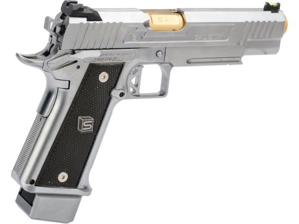 ARMORER WORKS / EMG ARMS / SALIENT ARMS GBB 2011 5.1 FULL AUTO BLOWBACK AIRSOFT PISTOL SILVER