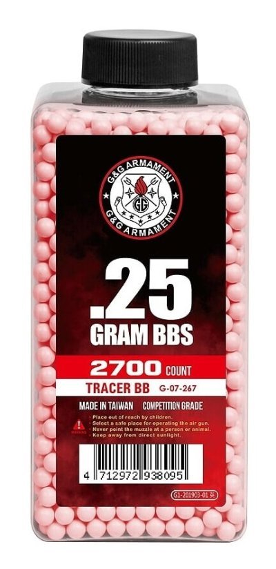 G&G BBS RED TRACER 0.25G / 2700R BOTTLE Arsenal Sports