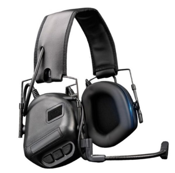 WOSPORT ELECTRONIC COMUNICATION HEARING PROTECTOR HEADSET NRR21 & TACTICAL PTT MIDLAND PLUG