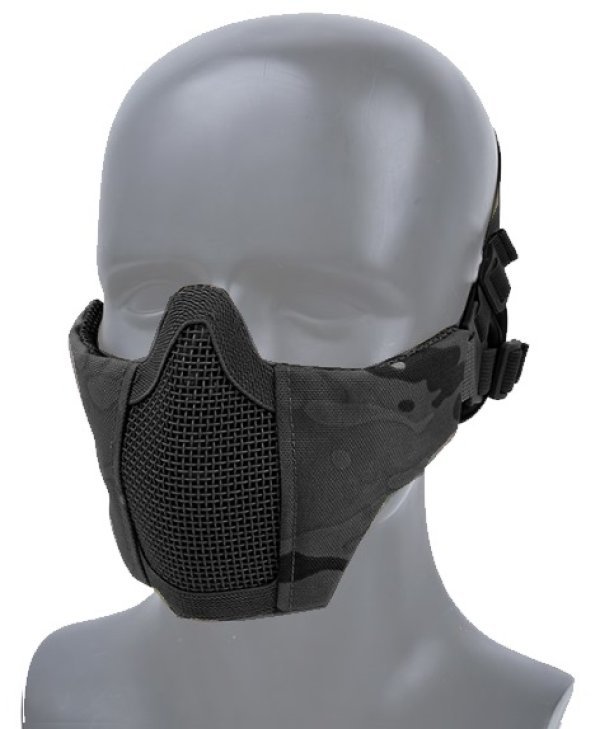 WOSPORT WST BATTLEFIELD GLORY MASK MINI VERSION FOR SMALL FACE MULTICAM BLACK
