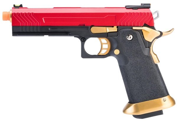ARMORER WORKS GBB HI-CAPA FULL AUTO AW-HX1134 BLOWBACK AIRSOFT PISTOL BLACK / RED