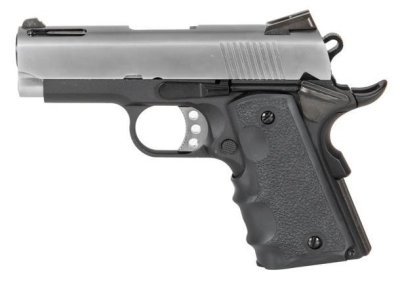 ARMORER WORKS GBB 1911 OFFICER SIZE AW-NE1003 BLOWBACK AIRSOFT PISTOL SILVER / BLACK Arsenal Sports