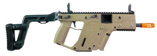 KRISS VECTOR AEG SMG RIFLE BY KRYTAC BLACK WITH TAN CUSTOM PAINT ARSENAL SPORTS