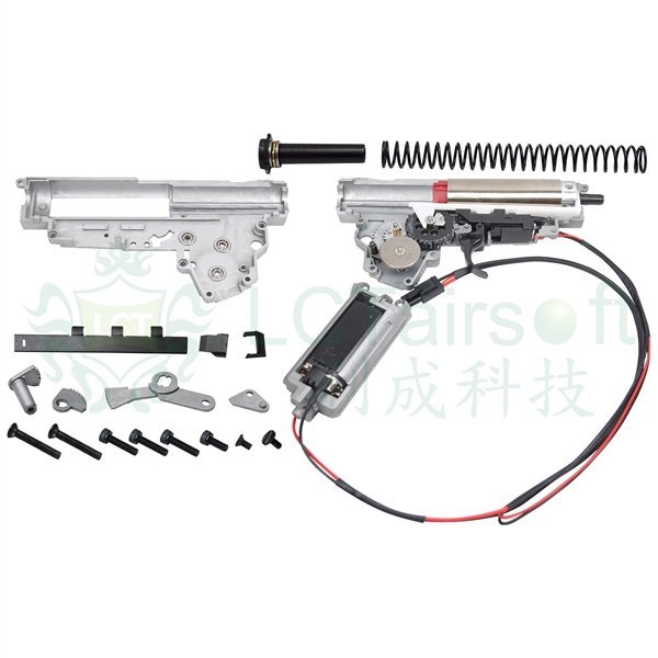 LCT LCK47 COMPLETE QUICK GEARBOX V3 WITH MOSFET & BUTTSTOCK SWITCH ASSEMBLY 9MM BEARINGS