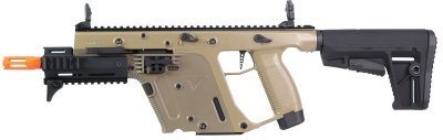 KRISS VECTOR AEG SMG RIFLE BY KRYTAC WITHE WITH TAN CUSTOM PAINT ARSENAL SPORTS Arsenal Sports