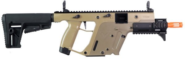 KRISS VECTOR AEG SMG RIFLE BY KRYTAC WITHE WITH TAN CUSTOM PAINT ARSENAL SPORTS