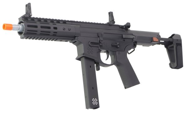 APS / EMG / NOVENSKE AEG SPACE INVADER CARBINE TRAINING WITH SILVER EDGE AIRSOFT RIFLE BLACK ( 03 MAGAZINES EXTRAS )