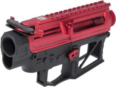 APS UPPER & LOWER RECEIVER SET BLACK AND RED Arsenal Sports