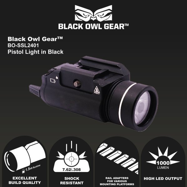 BLACK OWL GEAR SSL 2401 PISTOL LIGHT BLACK