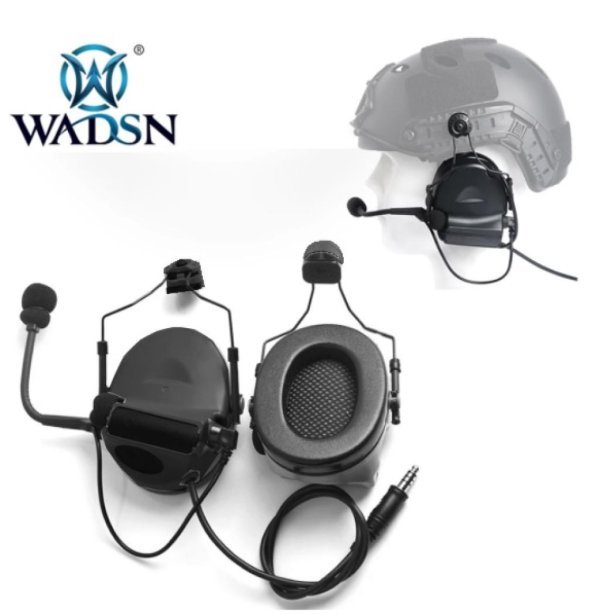 WADSN HEADSET COMTAC II BASIC WITH NEW HELMET ADAPTER VER. II BLACK