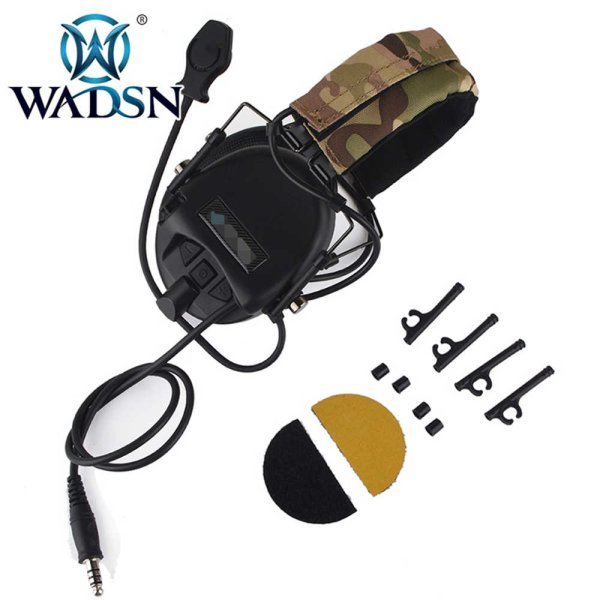 WADSN HEADSET TACTICAL TEA HI-THREAT TIER 1 WITH NOISE REDUCTION BLACK
