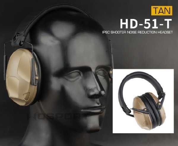 WOSPORT IPSC SHOOTER NOISE REDUCTION HEADSET NRR31 TAN