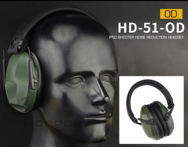 WOSPORT IPSC SHOOTER NOISE REDUCTION HEADSET NRR31 OD