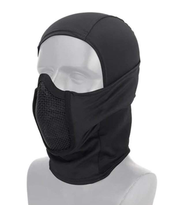 WOSPORT BALACLAVA SHADOW FIGHTER WITH MESH MOUTH PROTECTOR BLACK