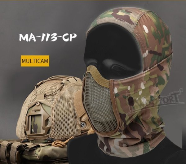 WOSPORT BALACLAVA SHADOW FIGHTER WITH MESH MOUTH PROTECTOR MULTICAM