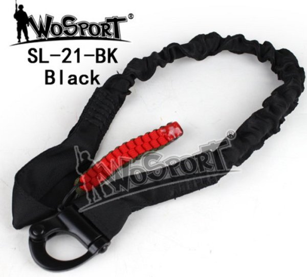 WOSPORT QUICK RELEASE ELASTIC SAFETY ROPE BLACK