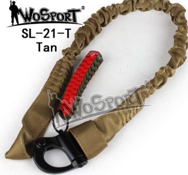 WOSPORT QUICK RELEASE ELASTIC SAFETY ROPE TAN