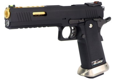 WE GBB HI-CAPA 6 IREX COMPETITION FULL-AUTO BLOWBACK AIRSOFT PISTOL BLACK / GOLD	 Arsenal Sports