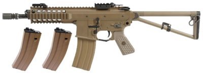 WE GBBR M4 PDW 8 BLOWBACK AIRSOFT RIFLE TAN ( 02 MAGAZINES EXTRAS) Arsenal Sports