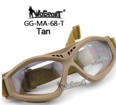 WOSPORT SHOOTING TACTICAL PROTECTIVE CLEAR LENS GOGGLES TAN Arsenal Sports