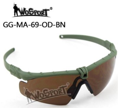 WOSPORT SHOOTING GOGGLES OD FRAME / BROWN LENS Arsenal Sports
