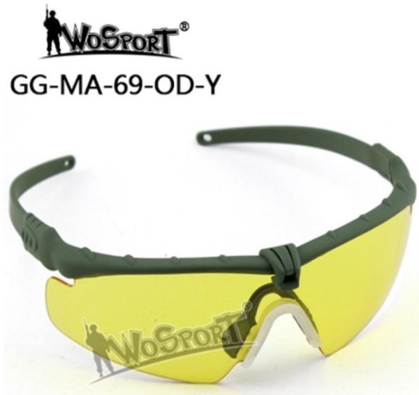 WOSPORT SHOOTING GOGGLES OD FRAME / YELLOW LENS