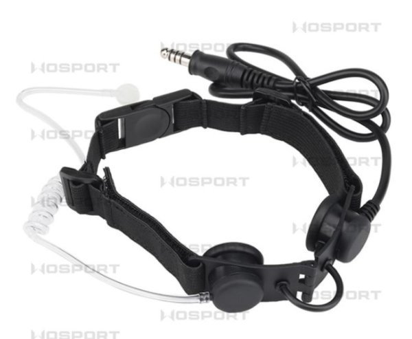 WOSPORT TACTICAL THROAT MICROPHONE CLEAR BLACK