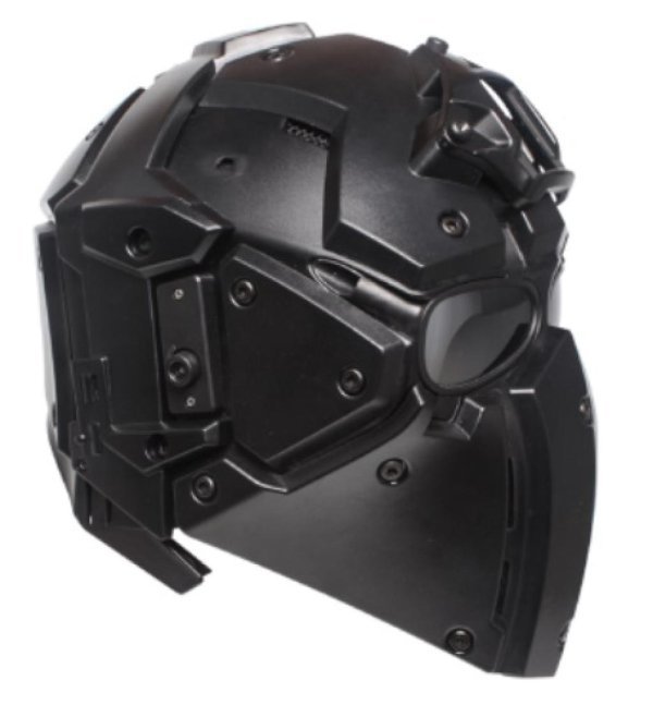 WOSPORT FULL FACEMASK TACTICAL HELMET WITH FAN OBSIDIAN BLACK