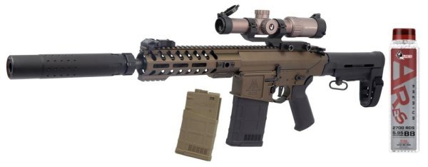 ARES AEG AR-308S AIRSOFT RIFLE BRONZE COMBO