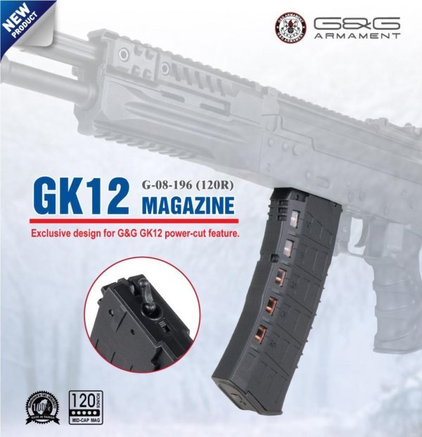 G&G MAGAZINE 120R FOR GK12 BLACK