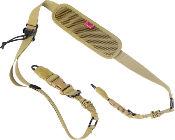 TACBULL TWO POINT SLING WITH LENGTH QUICK-ADJUST ADAPTER FOR RIFLES (WITH HOOKS) TAN